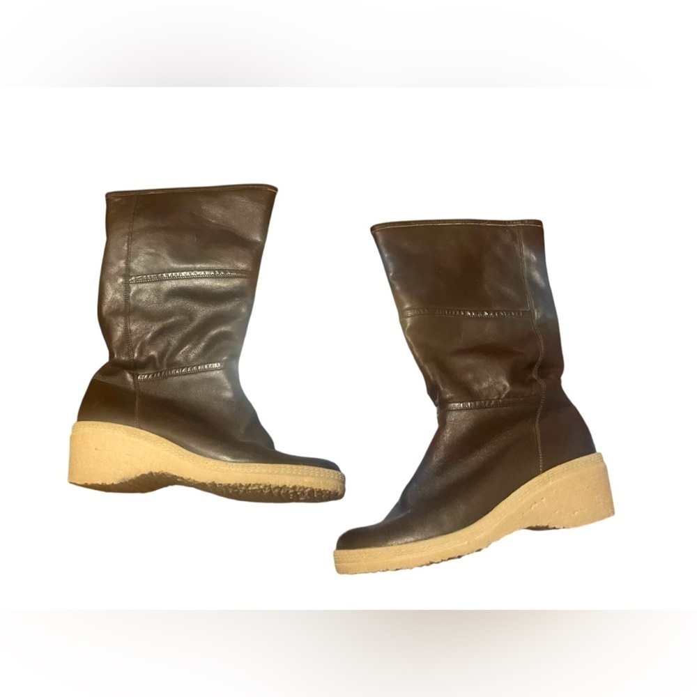 Vintage Weltschuh Winter Boots Dark Brown Leather Made in Germany Women's Sz 6.5